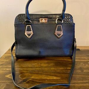 Bob Mackie Bradford Exchange Vintage Womens Black Crossbody Shoulder Purse Bag